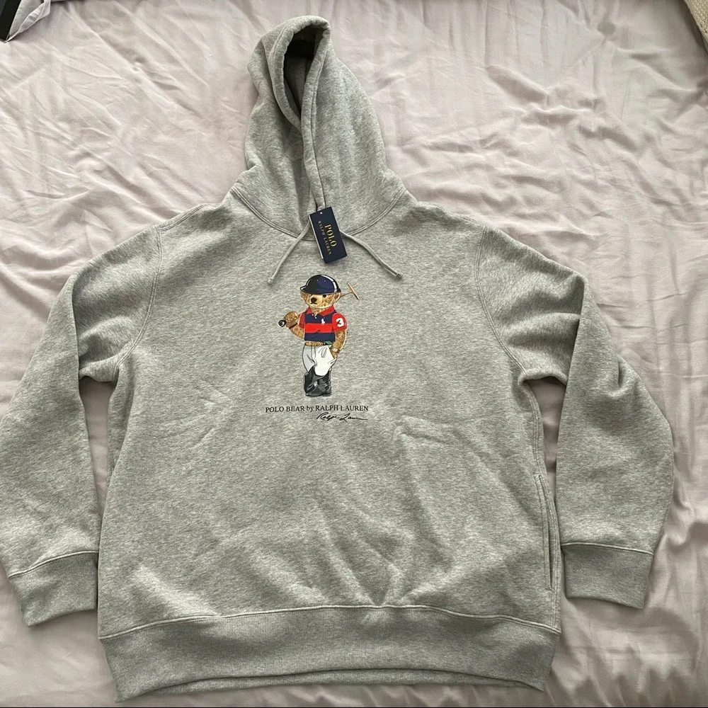 Ralph Lauren Polo Bear Hoodie - Gray - NEW 2XL | New with Tags